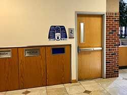 Our Unused Medication Disposal is located in the wall near the Atrium Pharmacy, across from Deaconess Chapel.