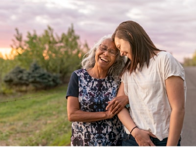 Mother and Daughter enjoy walk