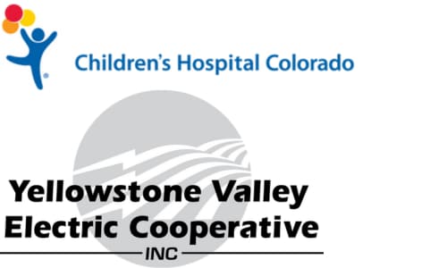 2024 Piggy Bank Presenting Sponosors - Children's Hospital of Colorado and Yellowstone Valley Electric CoOp